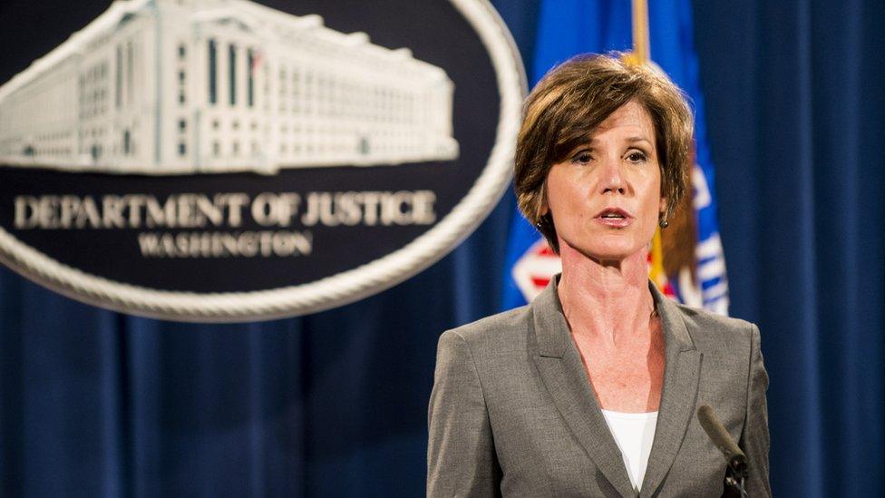 Sally Yates, right, in the Oval Office with Barack Obama