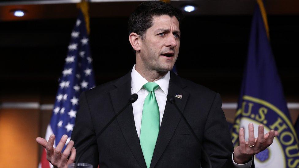 U.S. Speaker of the House Paul Ryan (R-WI) answers questions during his weekly news conference at the U.S. Capitol March 16, 2017 in Washington, DC