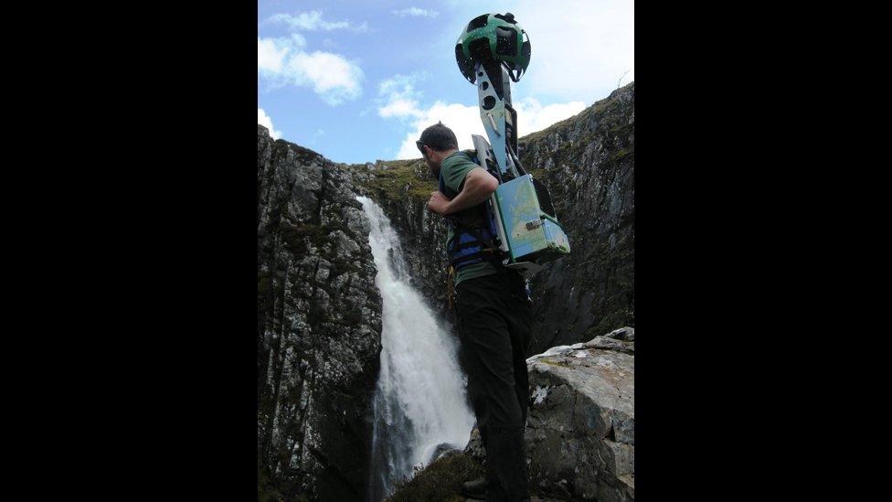 Simon Goodall with a Google Street View camera