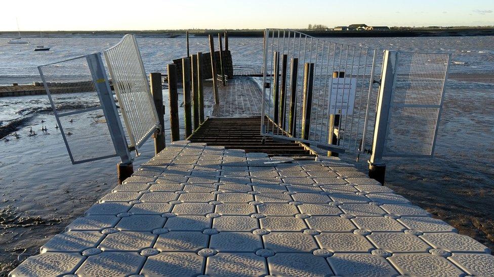 Pontoon with storm damage