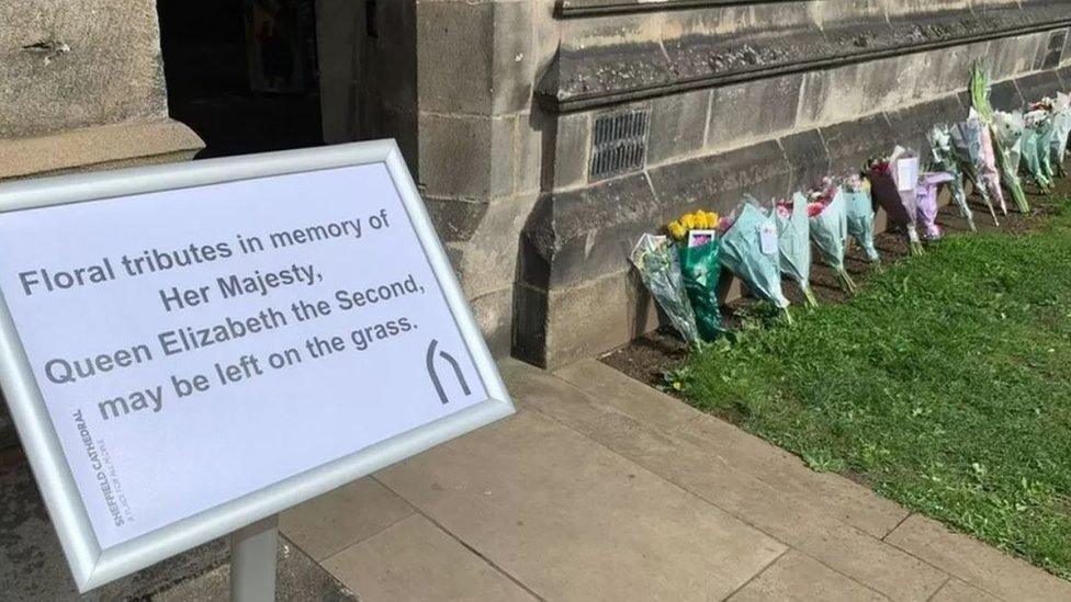 Flowers laid at Sheffield Cathedral