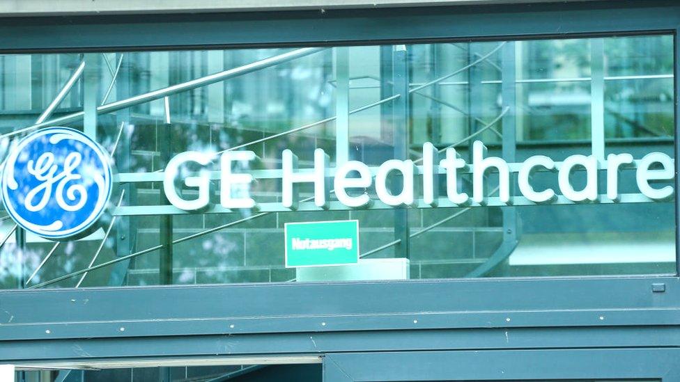 GE Healthcare sign on an office