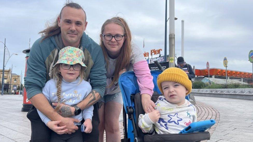 Holidaymakers Sebastian and Abi in Great Yarmouth