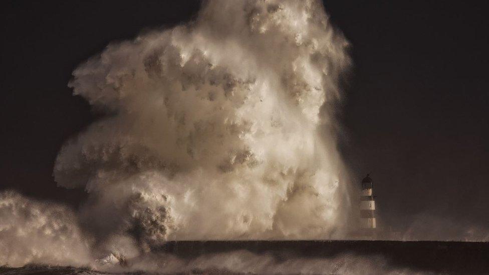 Waves off the coast at Seaham