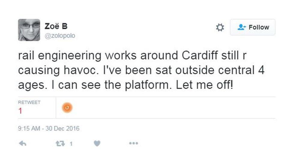 Passengers complained about journey delays on Twitter