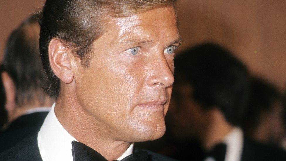 Actor Roger Moore at the premiere of the James Bond film Live and Let Die in 1973