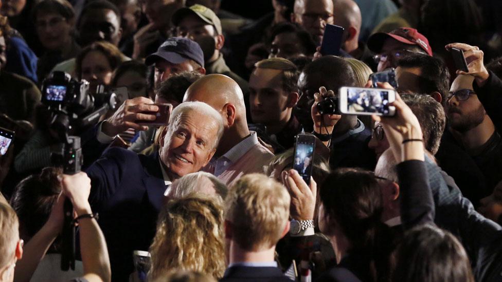 Joe Biden taking selfies