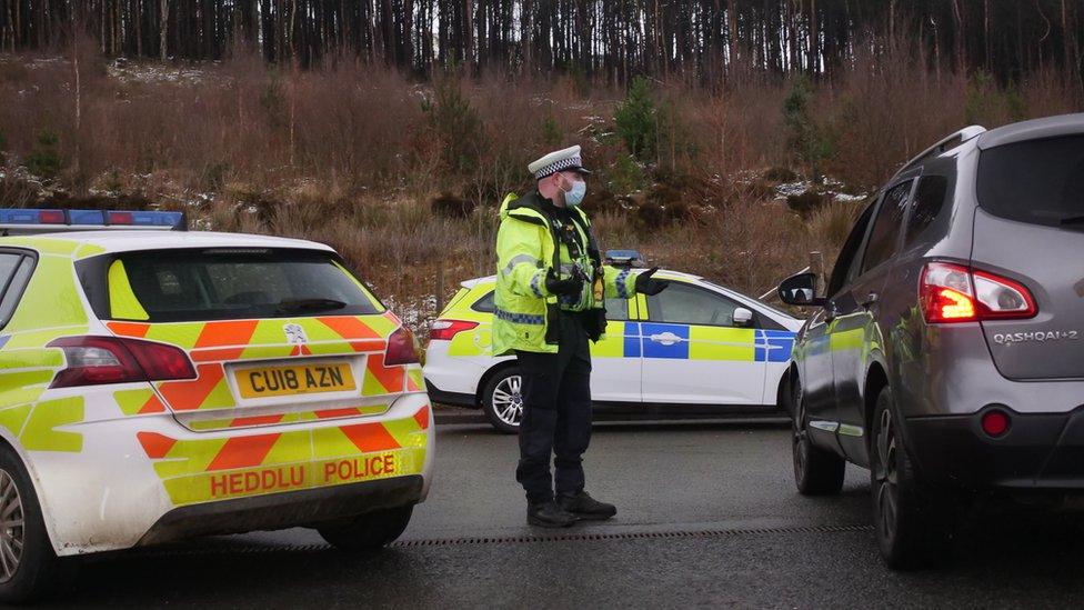 Police at Pen Y Fan