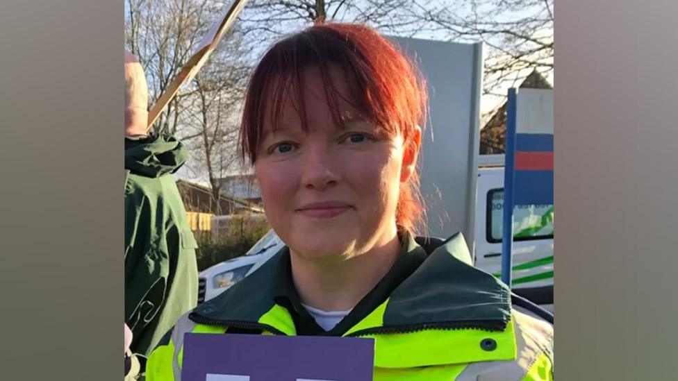 Paramedic on the picket line