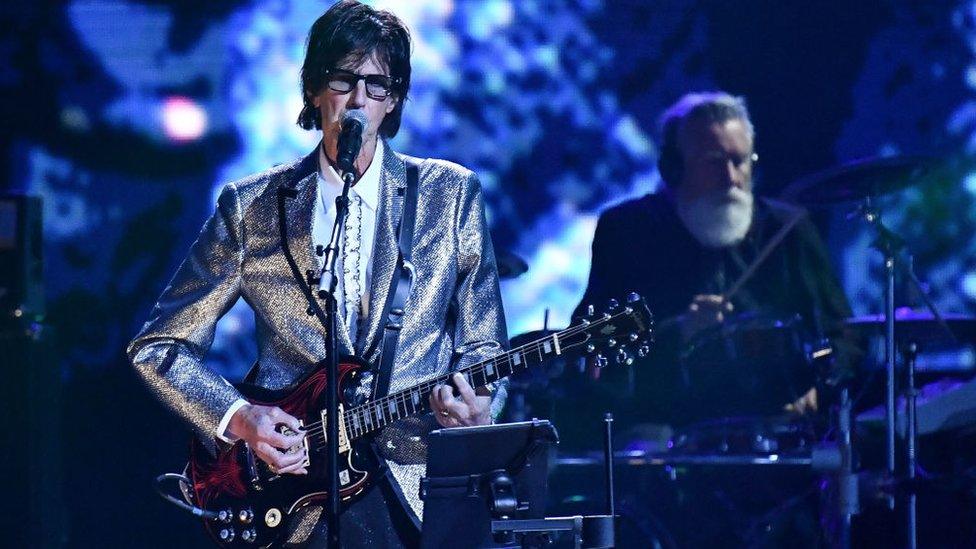 Ric Ocasek performing at the Rock and Roll induction ceremony in 2018