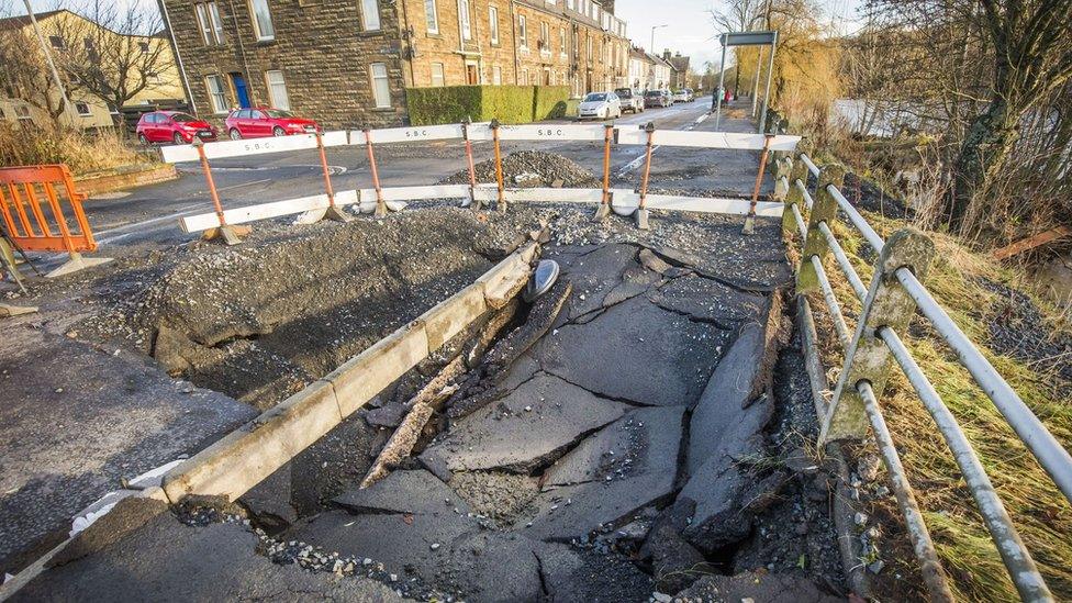 Hawick flood damage