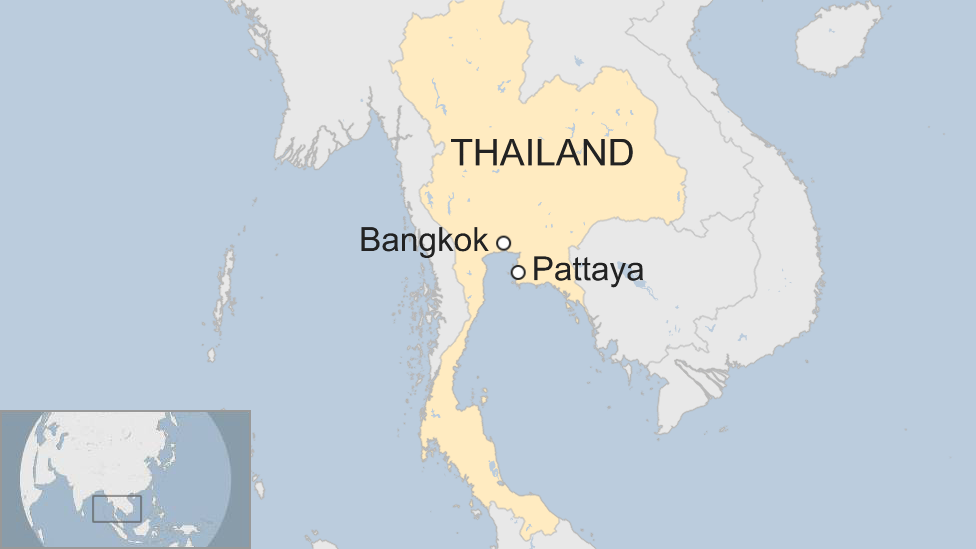 Map of Pattaya in Thailand