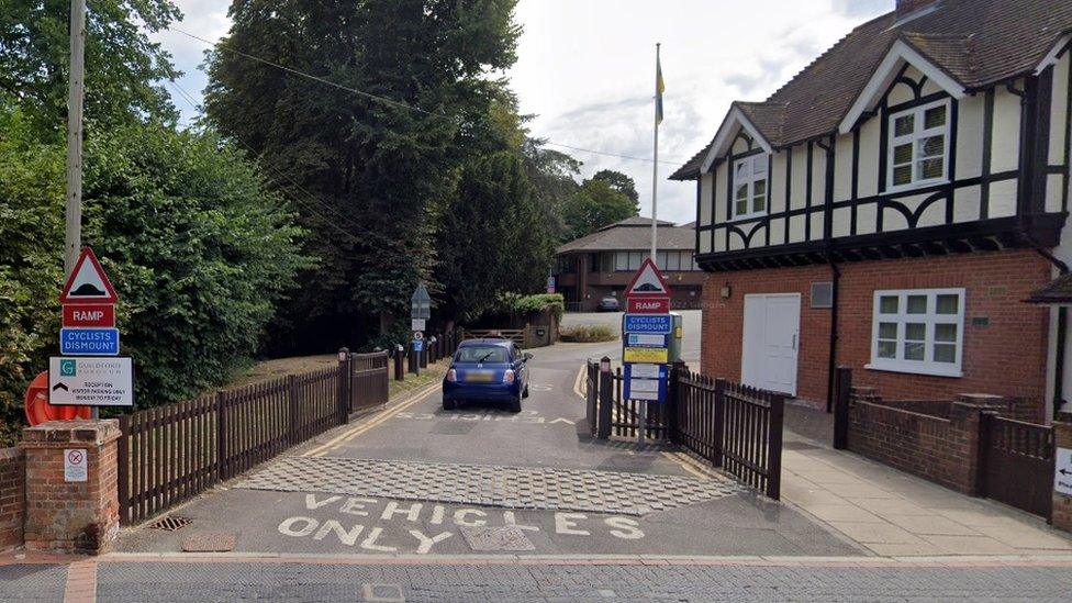 The entrance to Guildford Borough Council buildings