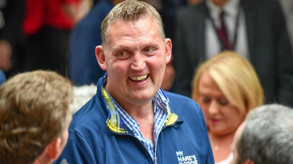 Doddie Weir at the Scottish Parliament