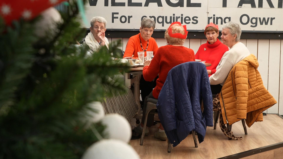 Lunch group including Heather Jenkins and Patricia Jones