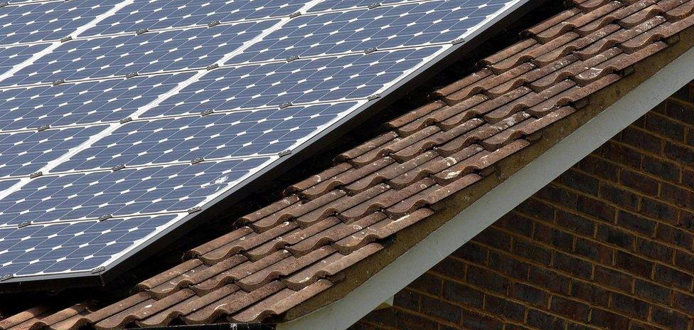 Solar panels on a roof