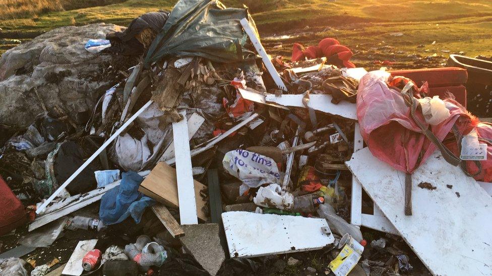 Fly tipping at Gelligaer and Merthyr Common