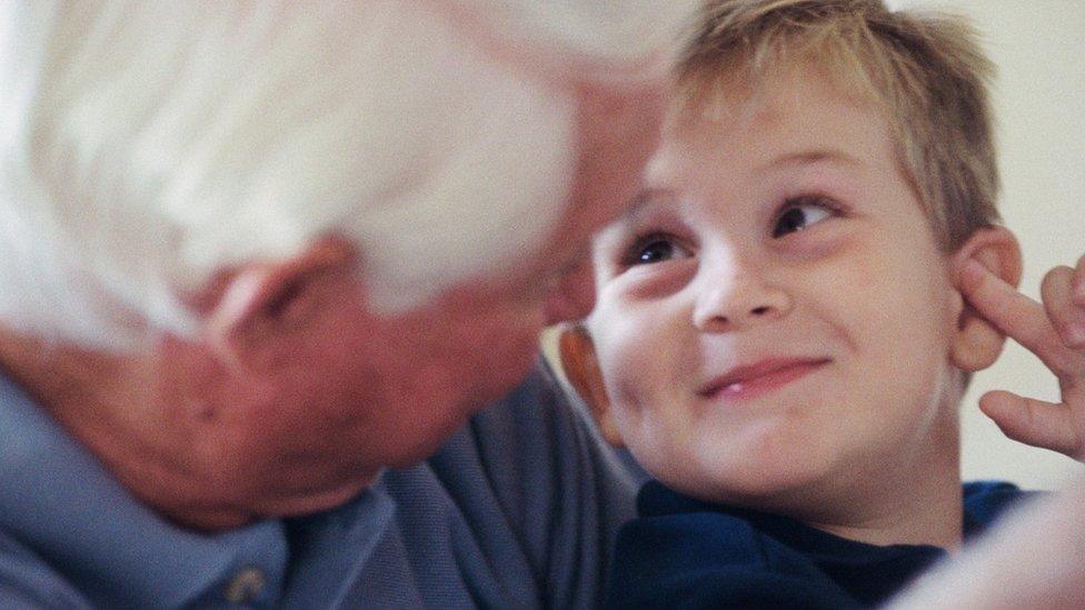 Grandfather with grandson