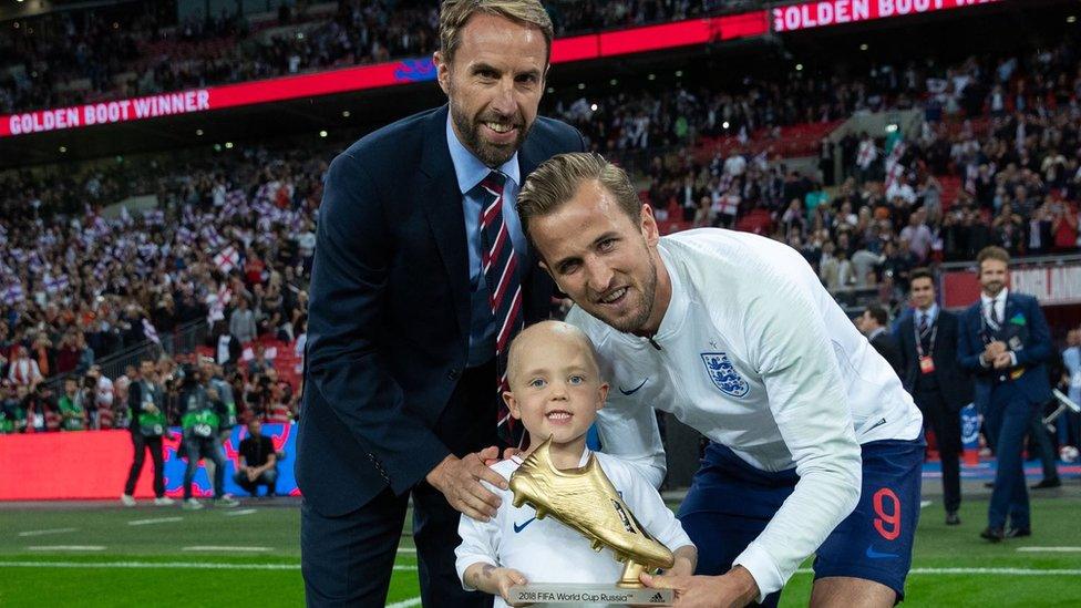 Gareth Southgate, Ben Williams and Harry Kane