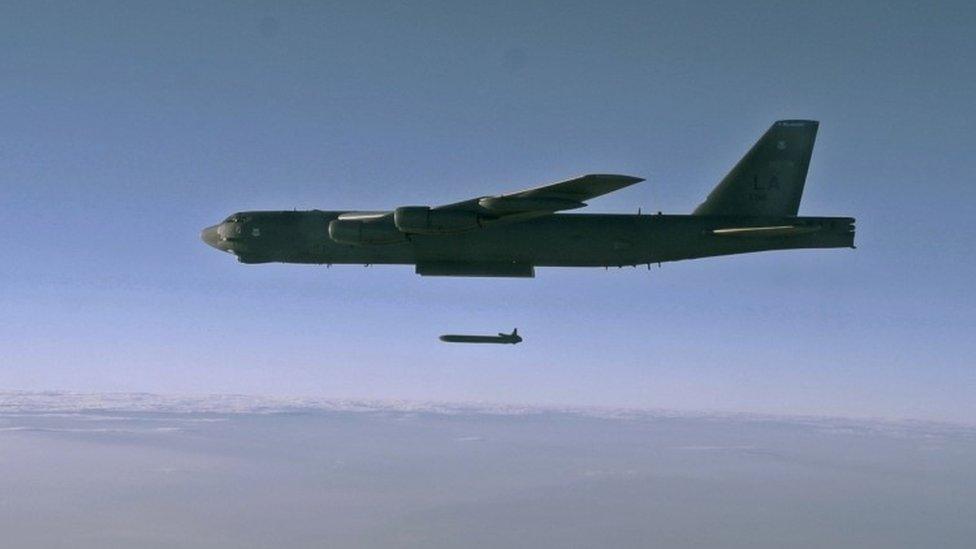 An unarmed cruise missile during testing in Utah