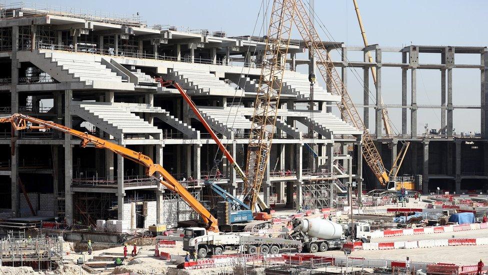 Construction site of the Al Bayt Stadium in Doha, Qatar (9 January 2017)