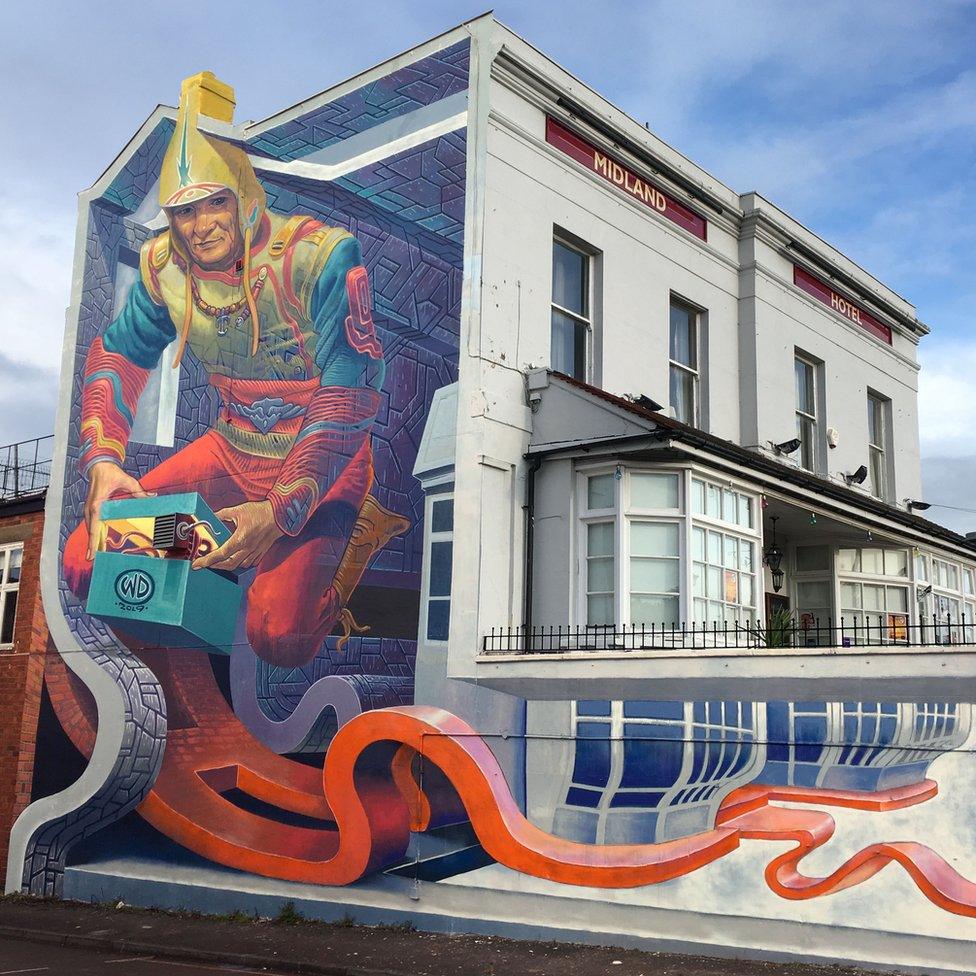 Street art at Midland Hotel, Cheltenham