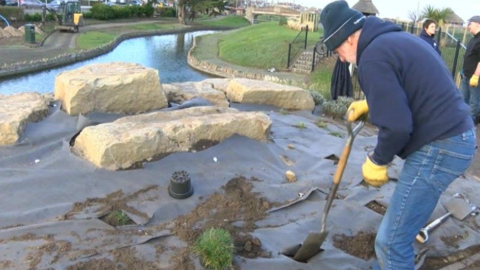 Keith Ingram digging at The Waterways