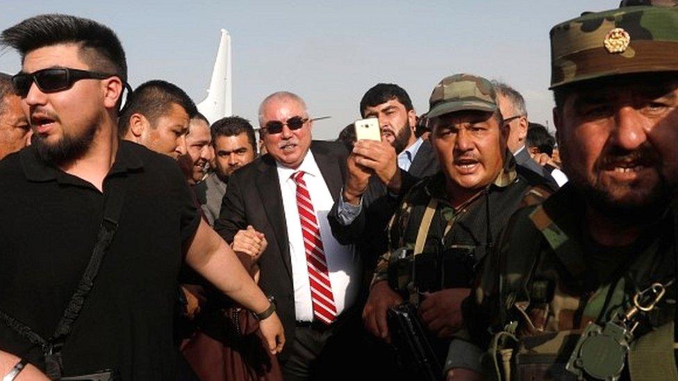 Gen Dostum at Kabul airport