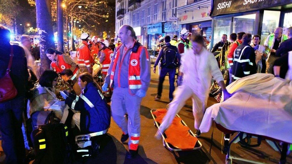 Eighty people were reported killed after gunmen burst into the Bataclan concert hall and took dozens hostage