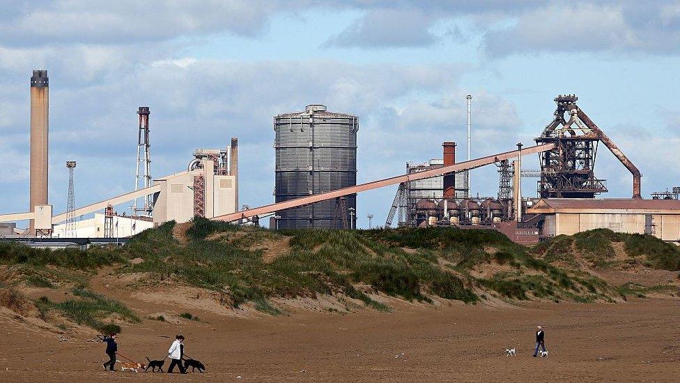 The former Corus steelworks in Redcar, north-east England on June 27, 2016