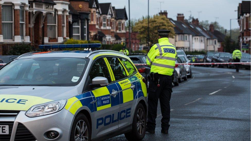 Police cordon in Willesden