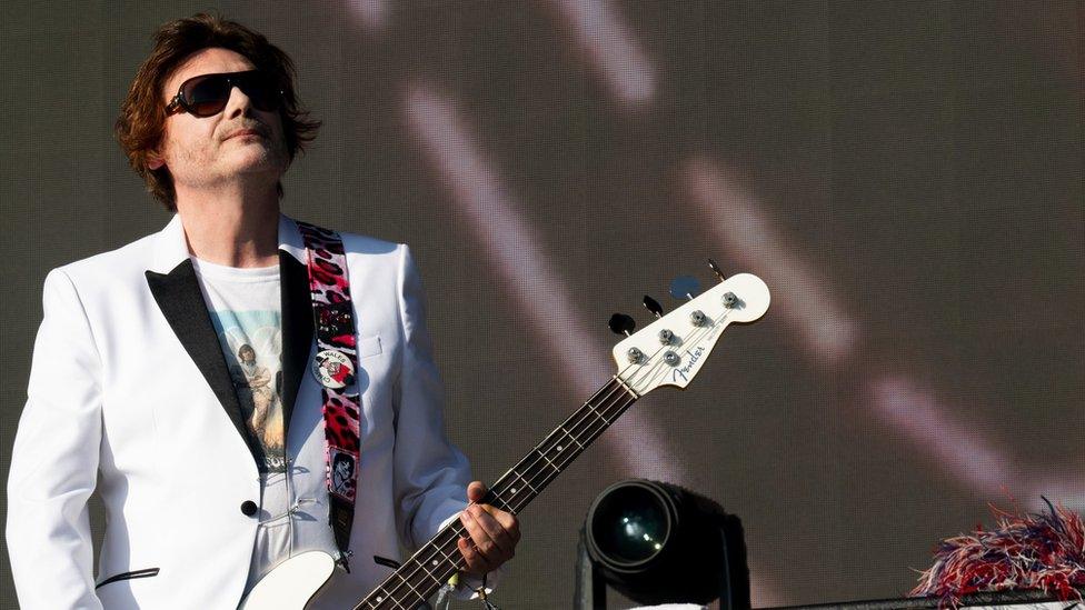 The band performing at Glastonbury