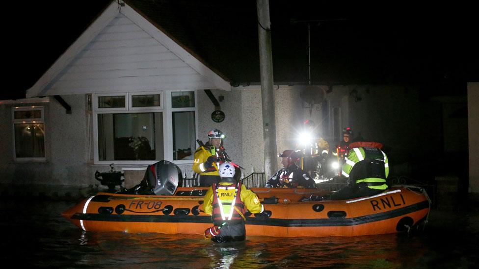 Flooding in Rhyl on the north Wales coast three years ago