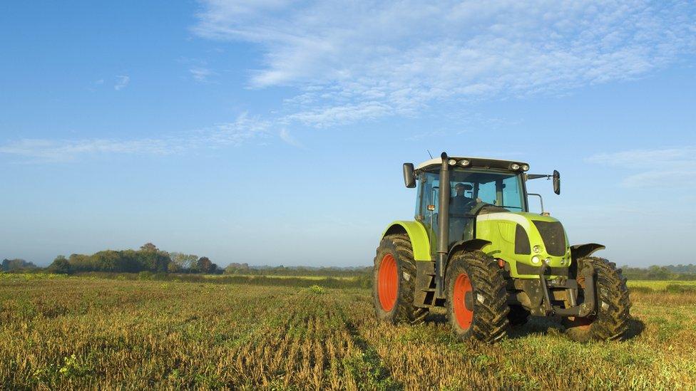 tractor in a field