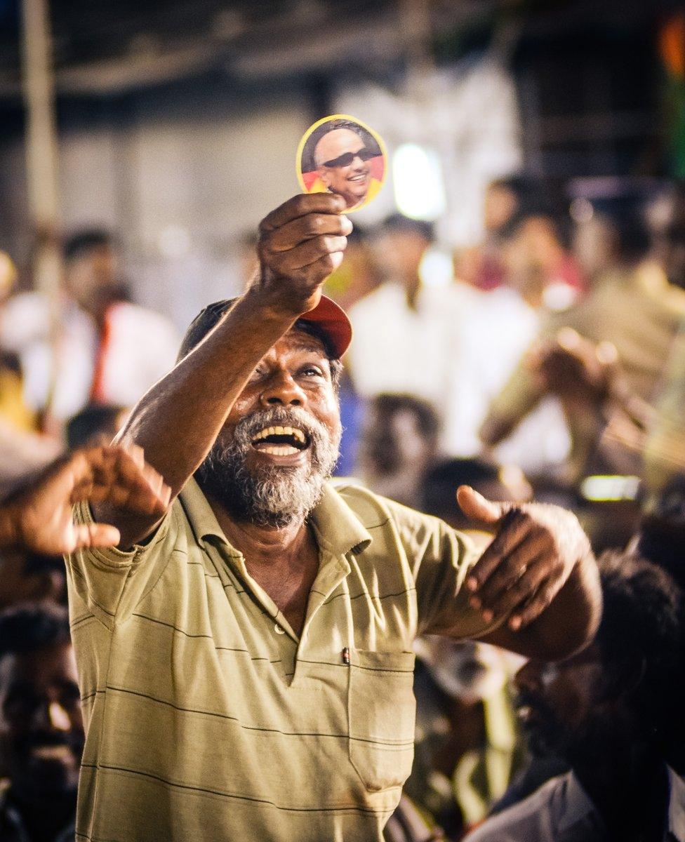 Supporters at Karunanidhi's election really