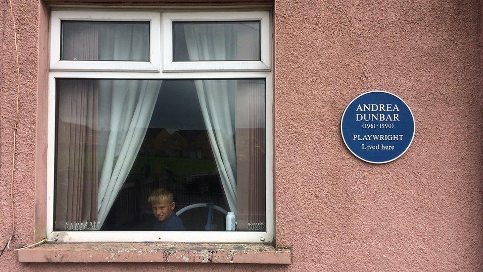 The plaque on Dunbar's former home