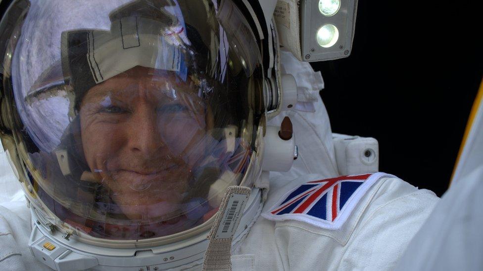 A selfie by Tim Peake while on board the International Space Station