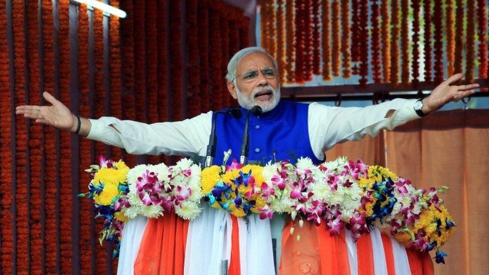 Indian Prime Minister Narendra Modi in Kashmir. Photo: 7 November 2015