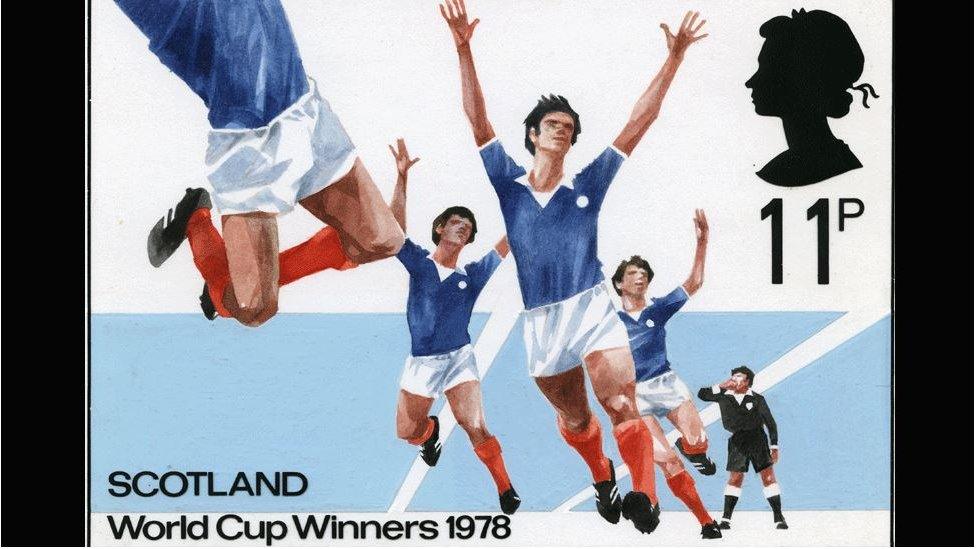 Scotland winning the 1978 World Cup stamp