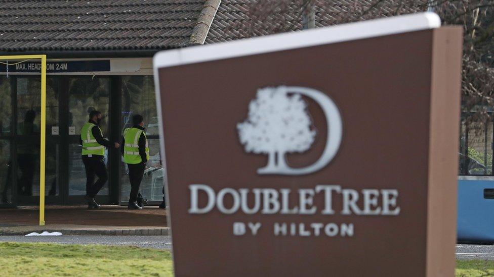 The DoubleTree by Hilton Hotel Edinburgh Airport which is being used to quarantine passengers