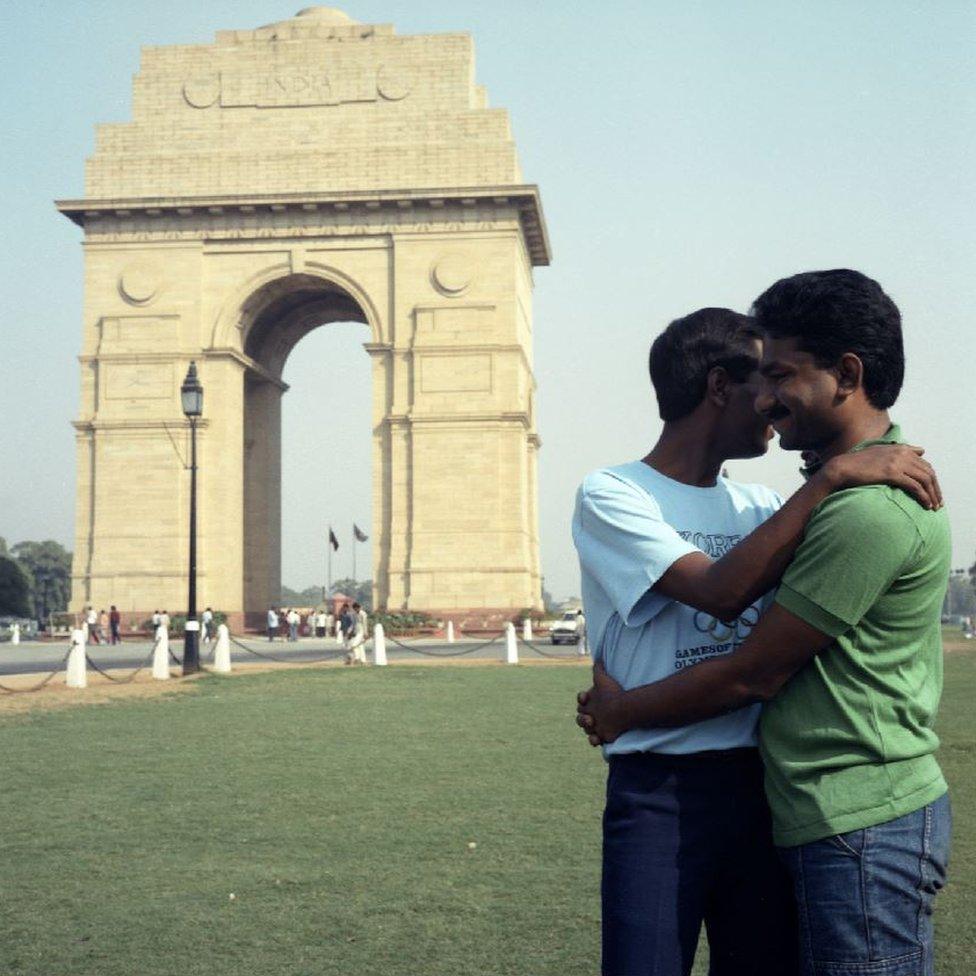 Sunil Gupta, India Gate from the series ‘Exiles’, 1986-87. Even if you have a lover you should get married and have children. Who would look after you in your old age? @Sunil Gupta