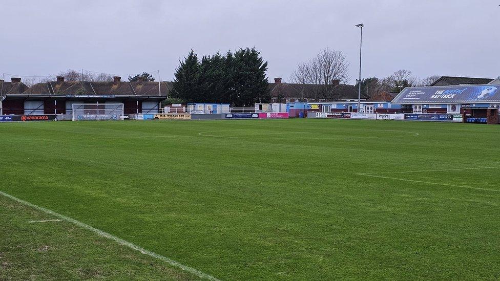 Stadium picture of Taunton Town Football Club showing the pitch and surrounds