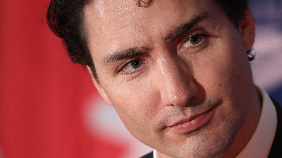 Canadian Prime Minister Justin Trudeau speaks at the Global Progress luncheon sponsored by the Center for American Progress