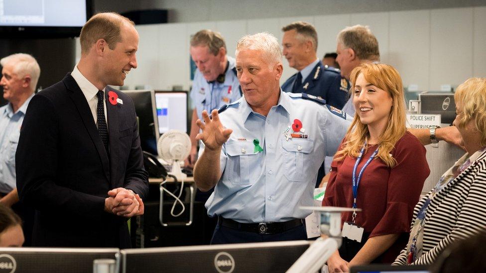 Duke of Cambridge meets police and St John ambulance staff