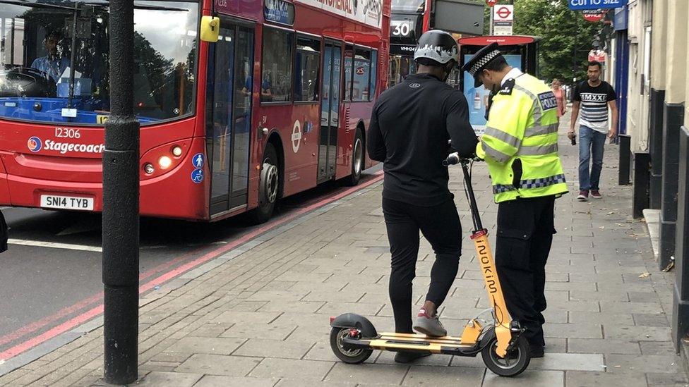 E-scooter riders stopped in Islington