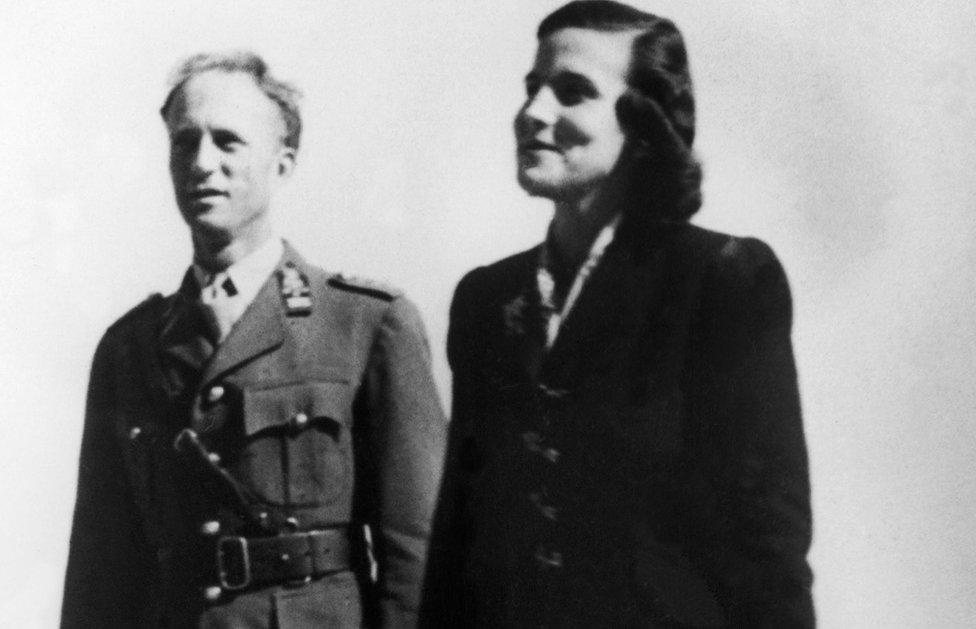 King Leopold III of Belgium with Princess Lilian in Switzerland in 1945