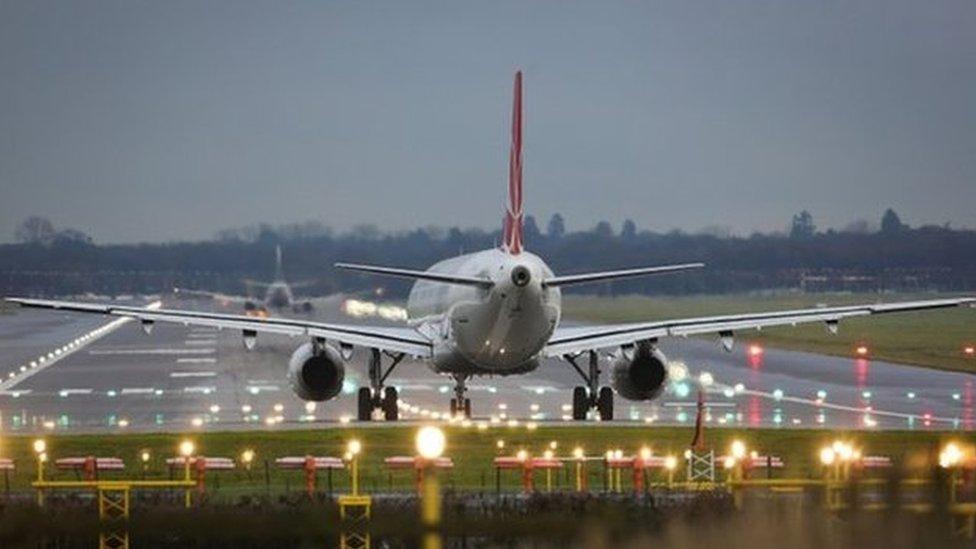 Easyjet plane landing at Gatwick