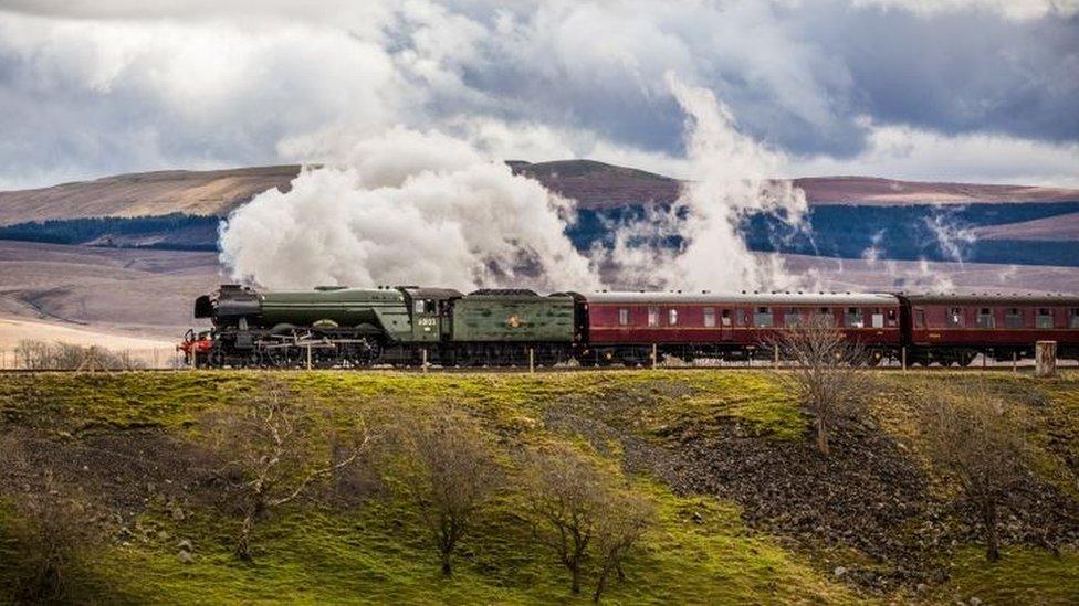 Flying Scotsman, pictured in 2017 in the Yorkshire Dales National Park