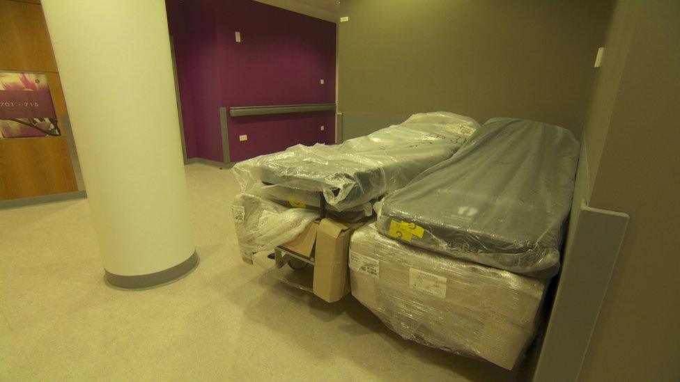 Unwrapped hospital beds