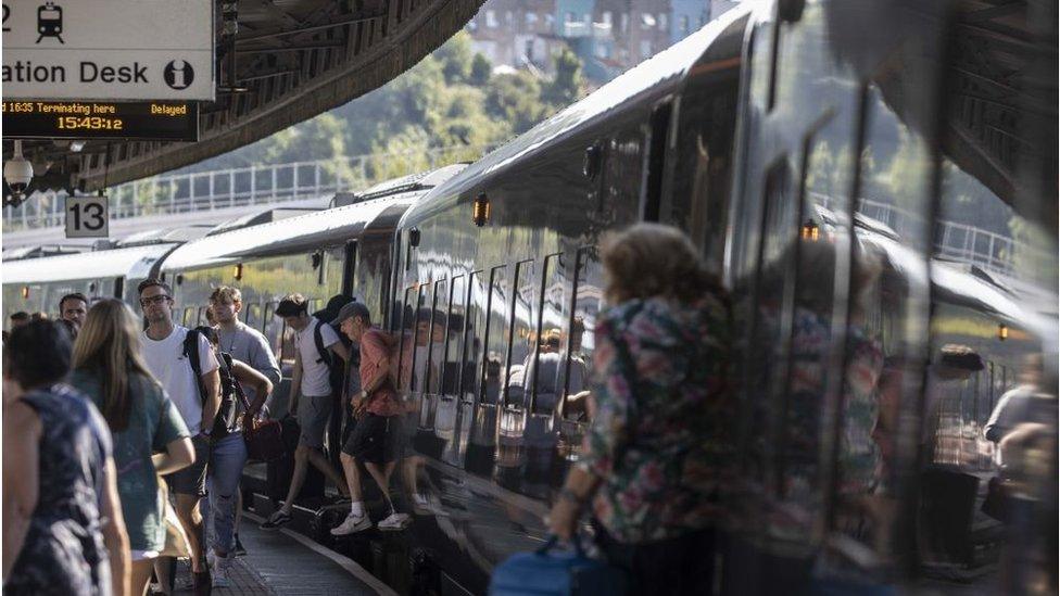 Train passengers